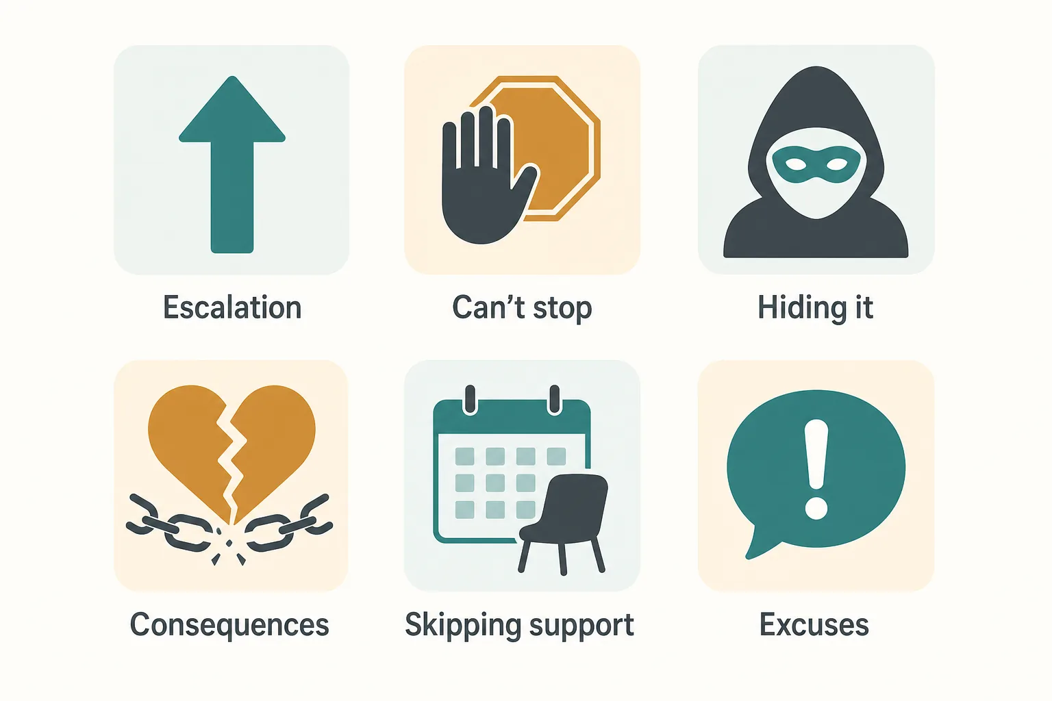 Six behavioural warning signs that can signal rising relapse risk.